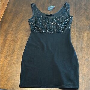 Black Sequin Sleeveless Dress